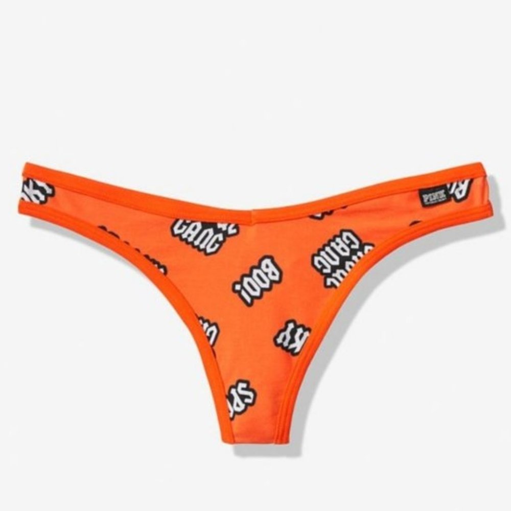 🎃Halloween Panty VS XS PINK Thong Boo Spooky Holiday Sexy Panty 🎃🕸🕷💀👻